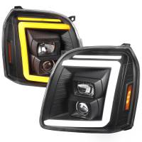 Spec'D Tuning Products - Spec-D 2007-2014 GMC Yukon/XL 1500/XL 2500 Switchback Sequential LED Turn Signal Projector Headlights (Matte Black Housing/Clear Lens) - Image 1