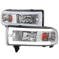 Spec'D Tuning Products - Spec-D 1994-2001 Dodge RAM 1500/ 1994-2002 RAM 2500/3500 Dual LED Bar Factory Style Headlights (Chrome Housing/Clear Lens) - Image 1