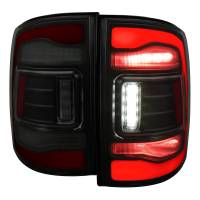 Spec'D Tuning Products - Spec-D 2009-2018 Dodge RAM 1500/2019-2022 RAM 1500 Classic/2010-2018 RAM 2500 3500 Red LED Bar Tail Lights (Matte Black Housing/Smoke Lens) - Image 1