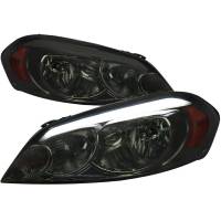 Spec'D Tuning Products - Spec-D 2006-2013 Chevrolet Impala/2006-2007 Monte Carlo/2014-2016 Impala Limited Factory Style Headlights w/ LED Strip (Chrome Housing/Smoke Lens) - Image 1