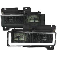 Spec'D Tuning Products - Spec-D 1988-1998 Chevrolet C/K C10/Tahoe/Suburban/Silverado GMC Sierra/Yukon/Suburban LED Bar Crystal Headlights (Chrome Housing/Smoke Lens) - Image 1
