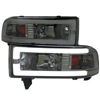 Spec'D Tuning Products - Spec-D 1994-2001 Dodge RAM 1500/ 1994-2002 RAM 2500/3500 Dual LED Bar Factory Style Headlights (Chrome Housing/Smoke Lens) - Image 1