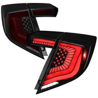 Spec'D Tuning Products - Spec-D 2017-2021 Honda Civic Hatchback LED Sequential Signal Tail Lights (Black Housing/Smoke Lens) - Image 1
