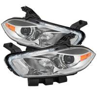Spec'D Tuning Products - Spec-D 2013-2016 Dodge Dart Factory Style Headlights with Projector High/Low Beam (Chrome Housing/Clear Lens) - Image 1