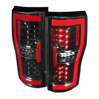 Spec'D Tuning Products - Spec-D 2017-2019 Ford F-250/F-350/F-450/F-550 LED Bar Tail Lights (Jet Black Housing/Clear Lens) - Image 1