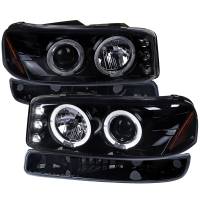 Spec'D Tuning Products - Spec-D 1999-2006 GMC Sierra/Yukon XL/SLT Dual Halo Projector Headlights & Bumper Lights (Glossy Black Housing/Smoke Lens) - Image 1
