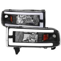 Spec'D Tuning Products - Spec-D 1994-2001 Dodge RAM 1500/ 1994-2002 RAM 2500/3500 Dual LED Bar Factory Style Headlights (Matte Black Housing/Clear Lens) - Image 1