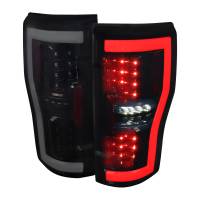 Spec'D Tuning Products - Spec-D 2017-2019 Ford F-250/F-350/F-450/F-550 LED Bar Tail Lights (Glossy Black Housing/Dark Smoke Lens) - Image 1