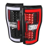 Spec'D Tuning Products - Spec-D 2017-2019 Ford F-250/F-350/F-450/F-550 White LED Bar Tail Lights (Matte Black Housing/Clear Lens) - Image 1