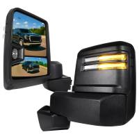 Spec'D Tuning Products - Spec-D 2019-2022 GMC Sierra 1500 Power Adjustable, Heated, & Manual Extendable Black Towing Mirrors w/ Clear Lens LED Turn Signal & Clearance Lights - Image 1