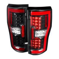 Spec'D Tuning Products - Spec-D 2017-2019 Ford F-250/F-350/F-450/F-550 Red LED Bar Tail Lights (Matte Black Housing/Clear Lens) - Image 1