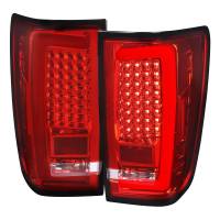 Spec'D Tuning Products - Spec-D 2004-2015 Nissan Titan LED Tail Lights with White LED Tube (Chrome Housing/Red Lens) - Image 1