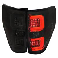 Spec'D Tuning Products - Spec-D 2009-2014 Ford F-150 White C-Bar LED Tail Lights (Chrome Housing/Smoke Lens) - Image 1