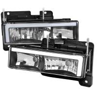 Spec'D Tuning Products - Spec-D 1988-1998 Chevrolet/GMC C10 C/K LED Strip Factory Style Headlights (Matte Black Housing/Clear Lens) - Image 1