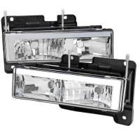 Spec'D Tuning Products - Spec-D 1988-1998 Chevrolet/GMC C10 C/K LED Strip Factory Style Headlights (Chrome Housing/Clear Lens) - Image 1