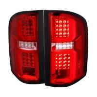 Spec'D Tuning Products - Spec-D 2007-2013 Chevrolet Silverado 1500/ 2007-2014 Silverado 2500HD/3500HD LED Tail Lights with LED Bar (Chrome Housing/Red Clear Lens) - Image 1
