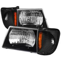 Spec'D Tuning Products - Spec-D 1992-2006 Ford Econoline E-Series Factory Style Headlights and Turn Signal Corner Lights (Matte Black Housing/Clear Lens) - Image 1