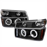 Spec'D Tuning Products - Spec-D 2004-2012 Chevrolet Colorado/GMC Canyon Dual Halo Projector Headlights with Corner Turn Signal Bumper Lights (Matte Black Housing/Clear Lens) - Image 1