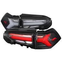 Spec'D Tuning Products - Spec-D 2019-2023 Toyota RAV4 White LED Bar Sequential Signal Tail Lights (Matte Black Housing/Clear Lens) - Image 1