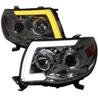 Spec'D Tuning Products - Spec-D 2005-2011 Toyota Tacoma LED Bar Projector Headlights w/ Sequential Turn Signal Lights (Chrome Housing/Smoke Lens) - Image 1