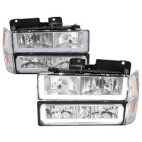 Spec'D Tuning Products - Spec-D 1994-1998 GMC C10/Sierra/Suburban/Yukon Factory Style Headlights w/LED Strip and Bumper & Corner Lights (Chrome Housing/ Clear Lens) - Image 1