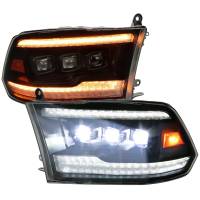 Spec'D Tuning Products - Spec-D 2009-2018 Dodge RAM 1500 / 2019 RAM Classic / 2010-2018 RAM 2500 3500 Switchback Sequential Full LED Projector Headlights (Matte Black Housing/Smoke Lens) - Image 1