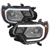 Spec'D Tuning Products - Spec-D 2012-2015 Toyota Tacoma LED Bar Factory Style Headlights with Amber Reflector (Matte Black Housing/Clear Lens) - Image 1