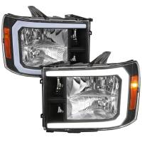 Spec'D Tuning Products - Spec-D 2007-2013 GMC Sierra 1500/2500/3500 LED Bar Factory Style Headlights (Matte Black Housing/Clear Lens) - Image 1