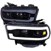Spec'D Tuning Products - Spec-D 2019-2022 Dodge RAM 2500/3500/4500/5500 LED Tube Projector Headlights (Glossy Black Housing/Smoke Lens) - Image 1
