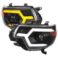 Spec'D Tuning Products - Spec-D 2012-2015 Toyota Tacoma Switchback Sequential LED Bar Projector Headlights (Matte Black Housing/Clear Lens) - Image 1