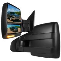 Spec'D Tuning Products - Spec-D 2007-2014 Ford F-150 Black Power Heated Telescoping Tow Mirrors with LED Turn Signals in Amber Lens and Puddle Lights - Image 1