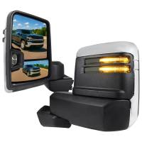 Spec'D Tuning Products - Spec-D 2019-2022 Chevrolet Silverado 1500 Power Adjustable, Heated, & Manual Extendable Chrome Towing Mirrors w/ Smoke Lens LED Turn Signal & Clearance Lights - Image 1