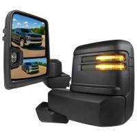 Spec'D Tuning Products - Spec-D 2019-2022 Chevrolet Silverado 1500 Power Adjustable, Heated, & Manual Extendable Black Towing Mirrors w/ Smoke Lens LED Turn Signal & Clearance Lights - Image 1
