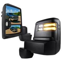 Spec'D Tuning Products - Spec-D 2020-2022 Chevrolet Silverado/GMC Sierra 2500HD/3500HD Power Adjustable, Heated, & Manual Extendable Black Towing Mirrors w/ Smoke Lens LED Turn Signal & Clearance Lights - Image 1
