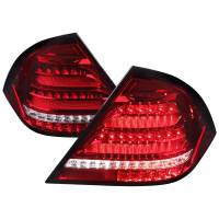 Spec'D Tuning Products - Spec-D 2001-2004 Mercedes Benz W203 C-Class Sequential Turn Signal LED Tail Lights (Chrome Housing/Red Lens) - Image 1