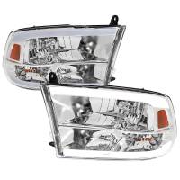 Spec'D Tuning Products - Spec-D 2009-2019 Dodge Ram 1500 2500 3500 Quad Style Headlights with LED Tube (Chrome Housing/Clear Lens) - Image 1