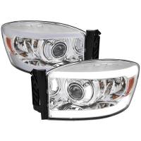 Spec'D Tuning Products - Spec-D 2006-2008 Dodge RAM 1500/ 2006-2009 Dodge RAM 2500/3500 LED Tube Projector Headlights (Chrome Housing/Clear Lens) - Image 1