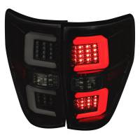 Spec'D Tuning Products - Spec-D 2009-2014 Ford F-150 White C-Bar LED Tail Lights (Glossy Black Housing/Smoke Lens) - Image 1