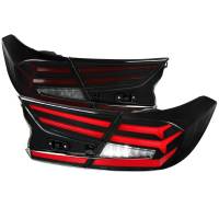 Spec'D Tuning Products - Spec-D 2018-2022 Honda Accord Sedan Red LED Sequential Signal Tail Lights (Matte Black Housing/Smoke Lens) - Image 1