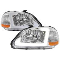 Spec'D Tuning Products - Spec-D 1996-1998 Honda Civic Coupe/Sedan LED Bar Factory Style Headlights (Chrome Housing/Clear Lens) - Image 1