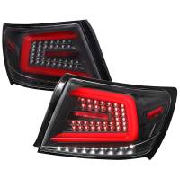 Spec'D Tuning Products - Spec-D 2008-2014 Subaru ImprezaWRX/STI Red LED Bar Sequential Turn Signal Tail Lights (Matte Black Housing/Clear Lens) - Image 1