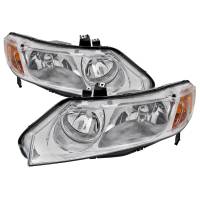 Spec'D Tuning Products - Spec-D 2006-2011 Honda Civic Sedan Factory Style Headlights (Chrome Housing/Clear Lens) - Image 1
