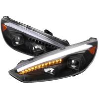 Spec'D Tuning Products - Spec-D 2015-2018 Ford Focus LED Sequential Signal Projector Headlights (Matte Black Housing/Clear Lens) - Image 1