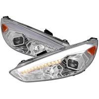 Spec'D Tuning Products - Spec-D 2015-2018 Ford Focus LED Sequential Signal Projector Headlights (Chrome Housing/Clear Lens) - Image 1
