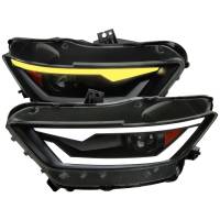 Spec'D Tuning Products - Spec-D 2015-2017 Ford Mustang/2018-2020 Mustang Shelby HID/Xenon Switchback Sequential LED Turn Signal Projector Headlights (Matte Black Housing/Smoke Lens) - Image 1