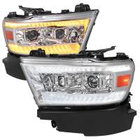 Spec'D Tuning Products - Spec-D 2019-2022 Dodge RAM 1500 Switchback Sequential LED Turn Signal Projector Headlights (Chrome Housing/Clear Lens) - Image 1