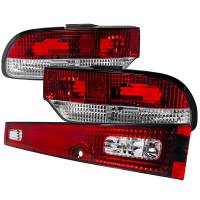 Spec'D Tuning Products - Spec-D 1989-1994 Nissan 240SX S13 Hatchback Tail Lights & Center Trunk Light (Chrome Housing/Red Clear Lens) - Image 1