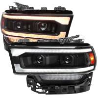 Spec'D Tuning Products - Spec-D 2019-2022 Dodge RAM 2500/3500/4500/5500 Switchback Sequential LED Turn Signal Projector Headlights (Matte Black Housing/Clear Lens) - Image 1
