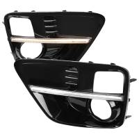 Spec'D Tuning Products - Spec-D 2015-2017 Subaru Impreza WRX STI LED Sequential Switchback Signal Fog Light Bezels (Glossy Black Housing/Clear Lens) - Image 1