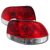 Spec'D Tuning Products - Spec-D 1993-1997 Honda Del Sol Tail Lights (Chrome Housing/Red Clear Lens) - Image 1